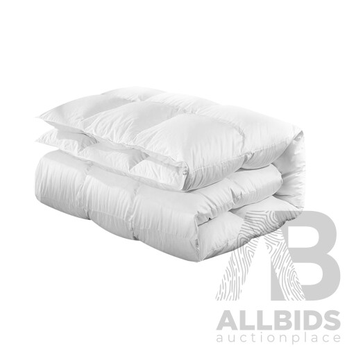 Super King Size Duck Down Quilt Cover - White - Free Shipping