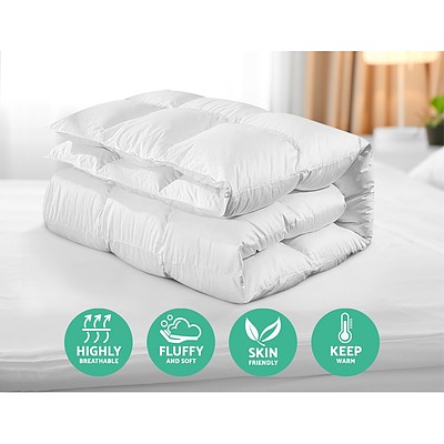 800GSM Goose Down Feather Quilt Cover Duvet Winter Doona White Super King - Brand New - Free Shipping