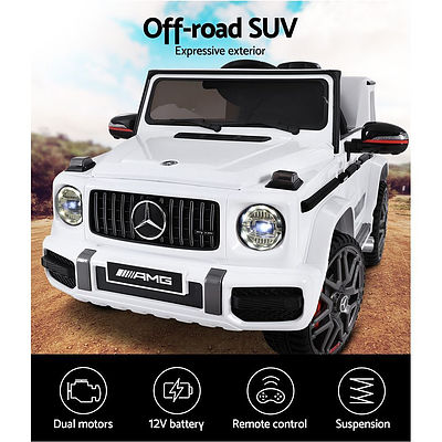 Kids Ride On Car Electric AMG G63 Licensed Remote Cars 12V White - Brand New - Free Shipping