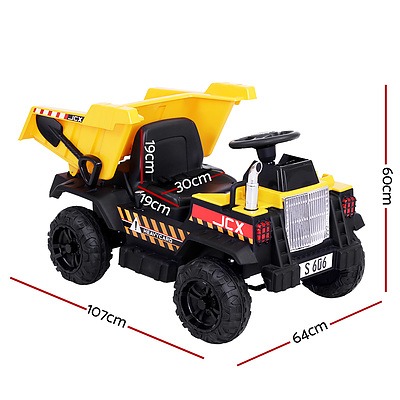 Kids Ride On Car Dumptruck 12V Electric Bulldozer Toys Cars Battery Yellow - Brand New - Free Shipping