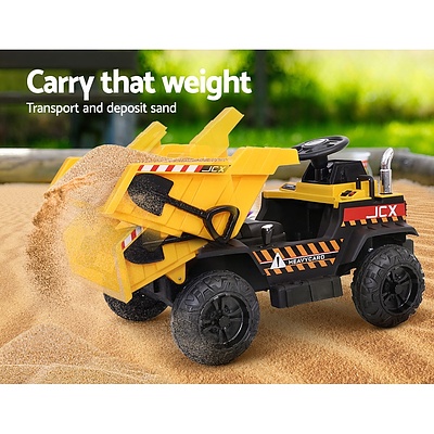 Kids Ride On Car Dumptruck 12V Electric Bulldozer Toys Cars Battery Yellow - Brand New - Free Shipping