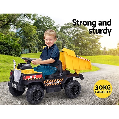 Kids Ride On Car Dumptruck 12V Electric Bulldozer Toys Cars Battery Yellow - Brand New - Free Shipping
