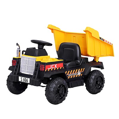 Kids Ride On Car Dumptruck 12V Electric Bulldozer Toys Cars Battery Yellow - Brand New - Free Shipping