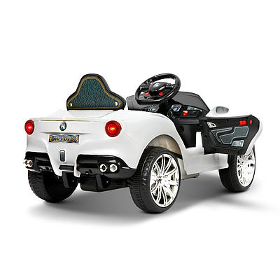 Kid's Electric Ride on Car Ferrari F12 Style - White - Free Shipping