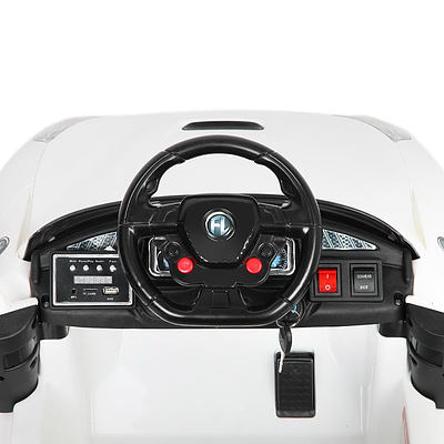 Kid's Electric Ride on Car Ferrari F12 Style - White - Free Shipping