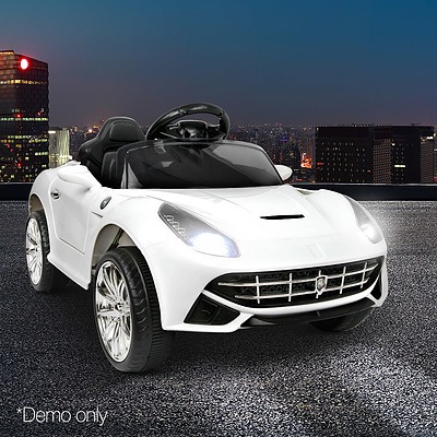 Kid's Electric Ride on Car Ferrari F12 Style - White - Free Shipping
