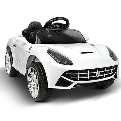 Kid's Electric Ride on Car Ferrari F12 Style - White - Free Shipping