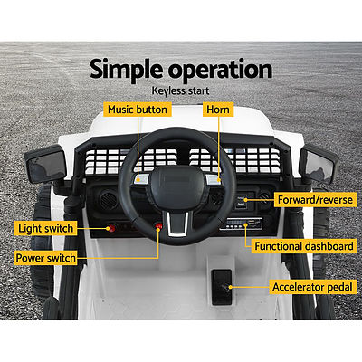 Kids Ride On Car Electric 12V Car Toys Jeep Battery Remote Control White - Brand New - Free Shipping