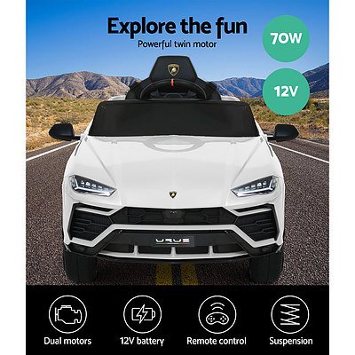12V Electric Kids Ride On Toy Car Licensed Lamborghini URUS Remote Control White - Brand New - Free Shipping