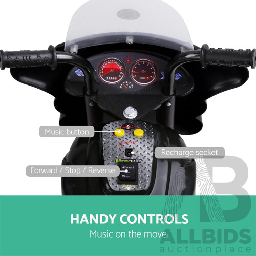 Kids Ride On Motorbike Motorcycle Car Black - Brand New - Free Shipping