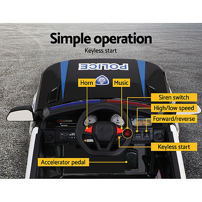 Kids Ride On Car Inspired Patrol Police Electric Powered Toy Cars Black - Brand New - Free Shipping