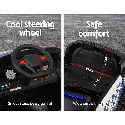 Kids Ride On Car Inspired Patrol Police Electric Powered Toy Cars Black - Brand New - Free Shipping