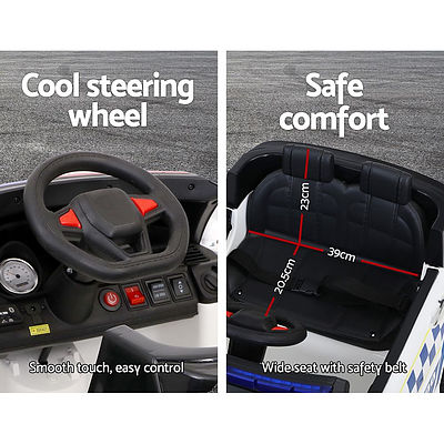 Kids Ride On Car Inspired Patrol Police Electric Powered Toy Cars White - Brand New - Free Shipping