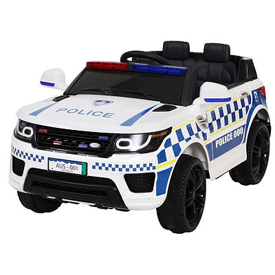 Kids Ride On Car Inspired Patrol Police Electric Powered Toy Cars White - Brand New - Free Shipping