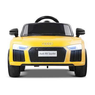 Kid's Electric Ride on Car Licensed Audi R8 - Yellow - Free Shipping