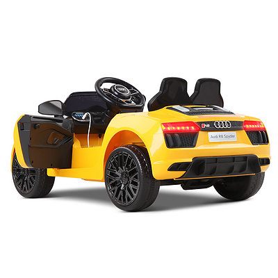 Kid's Electric Ride on Car Licensed Audi R8 - Yellow - Free Shipping