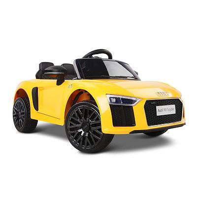 Kid's Electric Ride on Car Licensed Audi R8 - Yellow - Free Shipping