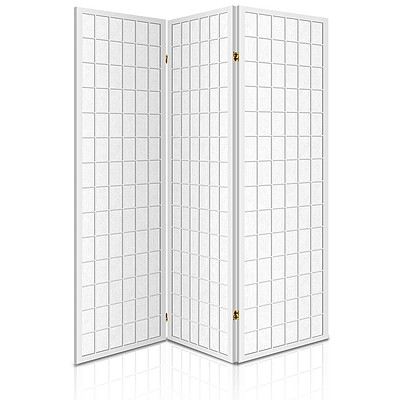 3 Panel Wooden Room Divider - White - Free Shipping