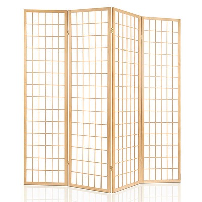 4 Panel Wooden Room Divider - Natural - Brand New - Free Shipping