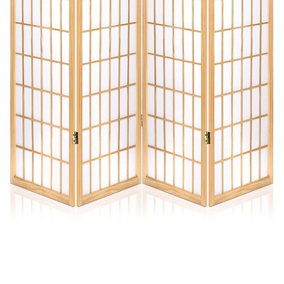 4 Panel Wooden Room Divider - Natural - Brand New - Free Shipping