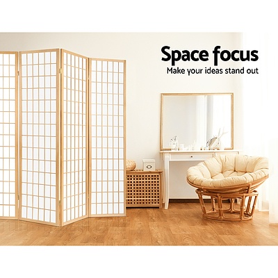 8 Panel Room Divider Privacy Screen Dividers Stand Oriental Vintage Natural - Brand New - Free Shipping