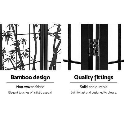 3 Panel Room Divider Screen Privacy Dividers Pine Wood Stand Shoji Bamboo Black White - Brand New - Free Shipping
