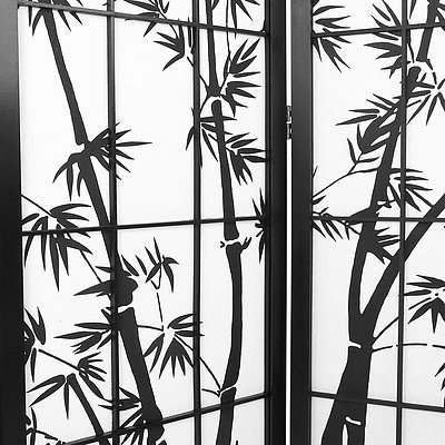 6 Panel Room Divider Screen Privacy Dividers Pine Wood Stand Black White - Brand New - Free Shipping