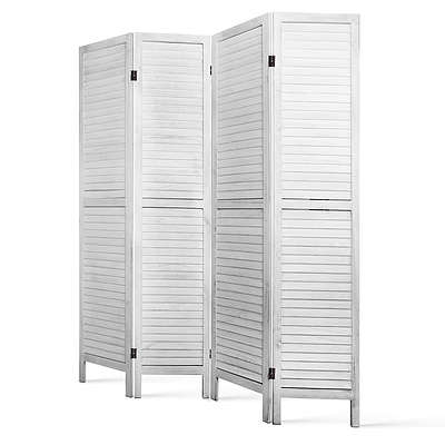 Timber 4 Panel Room Divider - White - Free Shipping
