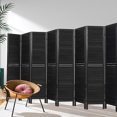 8 Panel Room Divider Screen Privacy Wood Dividers Timber Stand Black - Brand New - Free Shipping