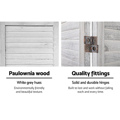 Room Divider Screen 8 Panel Privacy Wood Dividers Stand Bed Timber White - Brand New - Free Shipping