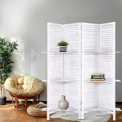 Room Divider Privacy Screen Foldable Partition Stand 4 Panel White - Brand New - Free Shipping