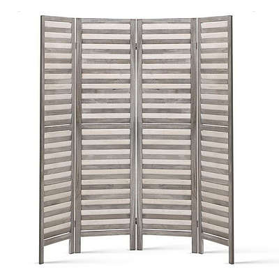 4 Panel Foldable Wooden Room Divider - Grey - Brand New - Free Shipping