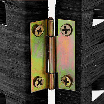 3 Panel Room Divider Privacy Screen Rattan Woven Wood Stand Black - Brand New - Free Shipping