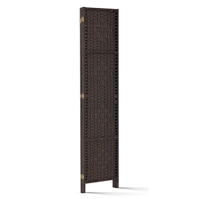 3 Panel Room Divider Privacy Screen Rattan Woven Wood Stand Brown - Brand New - Free Shipping
