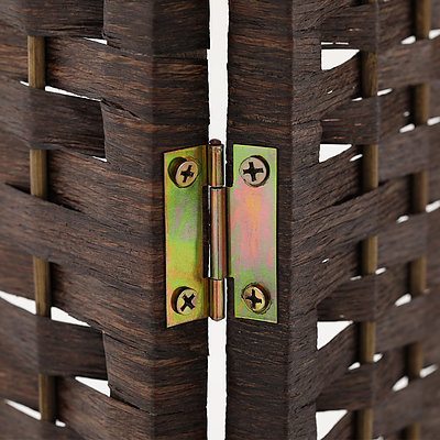 3 Panel Room Divider Privacy Screen Rattan Woven Wood Stand Brown - Brand New - Free Shipping