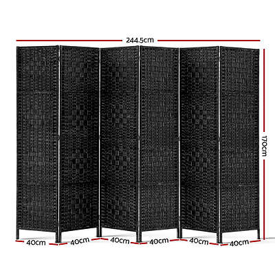 6 Panel Room Divider - Black - Brand New - Free Shipping