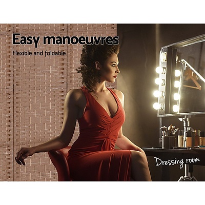 6 Panel Room Divider Screen Privacy Rattan Timber Foldable Dividers Stand Hand Woven - Brand New - Free Shipping