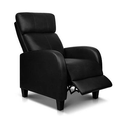 Faux Leather Armchair Recliner - Black - Brand New - Free Shipping