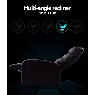 Luxury Recliner Chair Chairs Lounge Armchair Sofa Leather Cover Brown