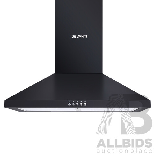 Pyramid Range Hood Rangehood 600mm 60cm Kitchen Canopy Black - Brand New - Free Shipping