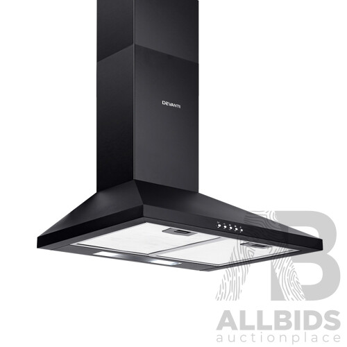 Pyramid Range Hood Rangehood 600mm 60cm Kitchen Canopy Black - Brand New - Free Shipping