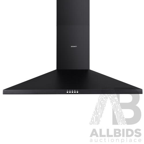 Range Hood Rangehood 90cm 900mm Kitchen Canopy LED Light Wall Mount Black - Brand New - Free Shipping