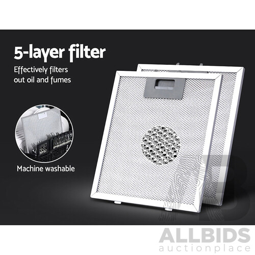 Range Hood Rangehood 90cm 900mm Kitchen Canopy LED Light Wall Mount Black - Brand New - Free Shipping