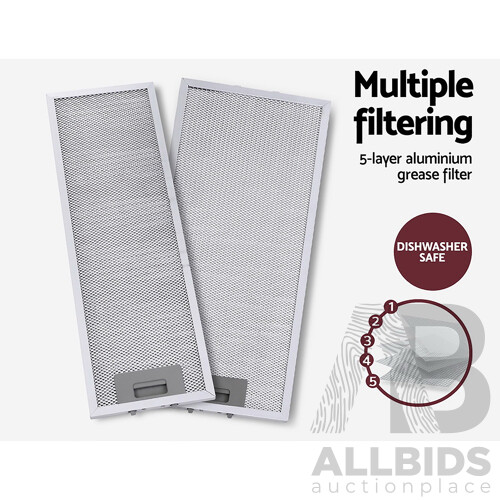 Rangehood Range Hood Stainless Steel Slide Out Kitchen Canopy 60cm 600mm Black - Brand New - Free Shipping