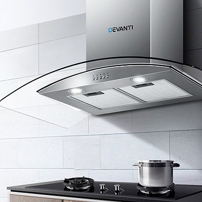 Range Hood 900mm Rangehood Kitchen Stainless Glass Canopy 90cm - Brand New - Free Shipping