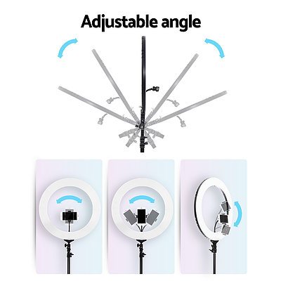 19" LED Ring Light 6500K 5800LM Dimmable Diva With Stand Make Up Studio Video - Brand New - Free Shipping