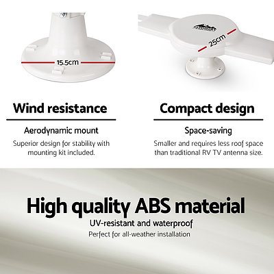 Outdoor Caravan TV Antenna Omni Directional Aerial Booster 360 Degree