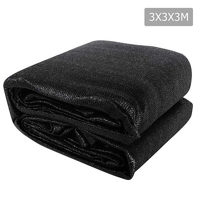 Heavy Duty 280GSM Shade Sail Canopy 3 x 3 x 3 M Black - Free Shipping