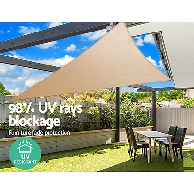Heavy Duty 280GSM Shade Sail Canopy 3 x 3 x 3 M Sand - Brand New - Free Shipping