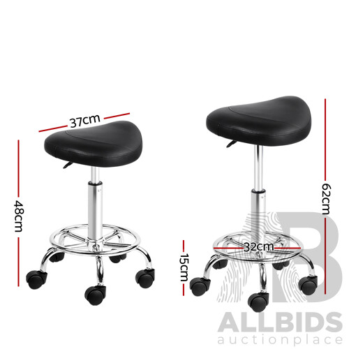 PU Leather Swivel Saddle Salon Chair - Black - Brand New - Free Shipping